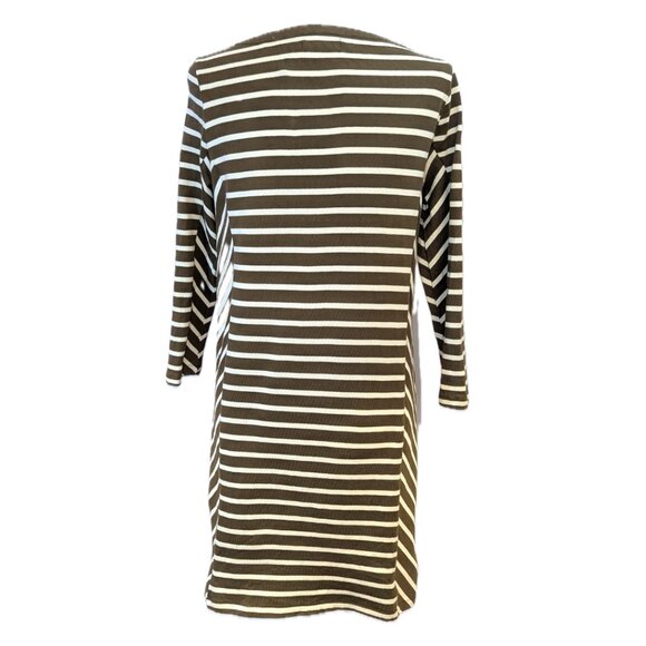 Petit Bateau | 3/4 Length Sleeve Cotton Dress French Minimalist Stripes | Small - Picture 4 of 15
